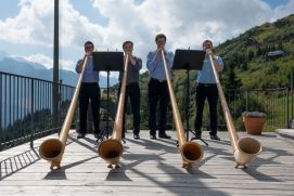 Das Hornklang Quartett auf der Tschentenalp