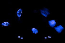 Light show of the hands of the Trio Be One