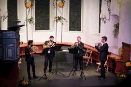The Darbellay Horn Quartet in the church Adelboden